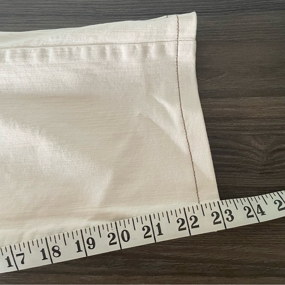 Eileen Fisher Off White Cream Straight Leg Mid Rise Organic Cotton Cropped Jeans - Picture 14 of 14